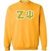 Zeta Psi Fraternity Crest Twill Letter Crewneck Sweatshirt(Gold)
