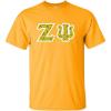 Zeta Psi Fraternity Crest Twill Letter Tee(Gold)