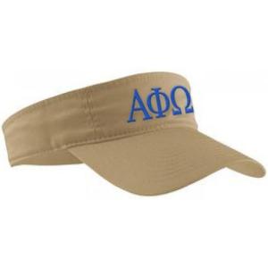 Delta Tau Delta DTD Greek Letter Visor(Khaki W/Royal Blue Thread Color)