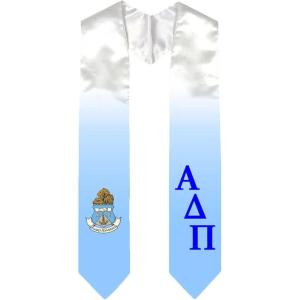 Greekgear Alpha Delta Pi Extra Fancy Diagonal Greek Graduation Stole W Crest