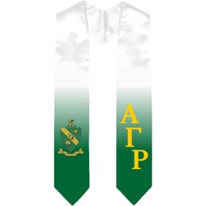 Greekgear Alpha Gamma Rho Extra Fancy Diagonal Greek Graduation Stole W Crest