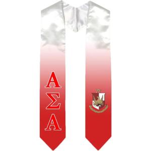 Greekgear Alpha Sigma Alpha ASA Extra Fancy Simple Greek Graduation Stole W Crest