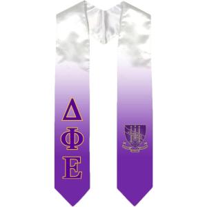 Greekgear Delta Phi Epsilon DPHIE Extra Fancy Simple Greek Graduation Stole W Crest
