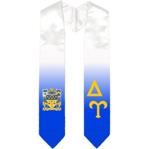 Greekgear Delta Upsilon DU Extra Fancy Diagonal Greek Graduation Stole W Crest