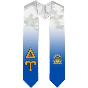 Greekgear Delta Upsilon DU Extra Fancy Simple Greek Graduation Stole W Crest