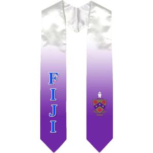 Greekgear Fiji Extra Fancy Simple Greek Graduation Stole W Crest