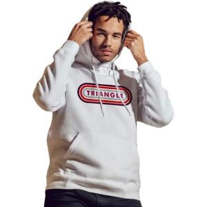 Greekgear Men’s Triangle Capsule Hooded Sweatshirt White(White)