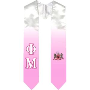 Greekgear Phi Mu Extra Fancy Simple Greek Graduation Stole W Crest