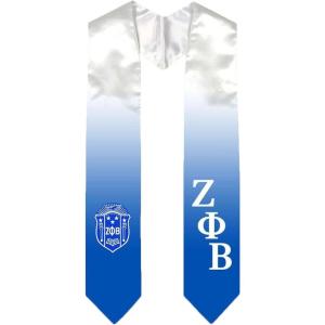 Greekgear Zeta Phi Beta Extra Fancy Diagonal Greek Graduation Stole W Crest