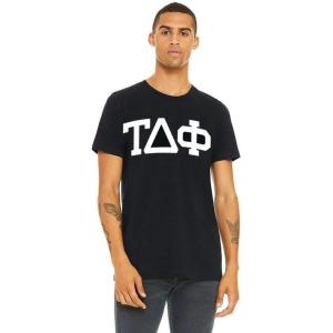 Tau Delta Phi Arched Greek Letter T-Shirt(Black)