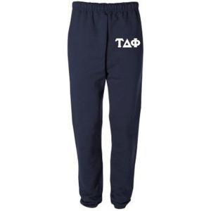 Tau Delta Phi Greek Lettered Thigh Sweatpants(Navy Blue)