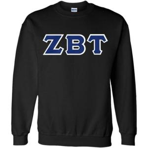 Zeta Beta Tau Lettered Crewneck(Black)