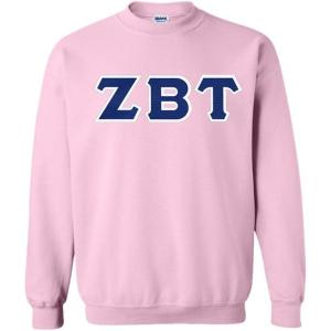 Zeta Beta Tau Lettered Crewneck(Light Pink)