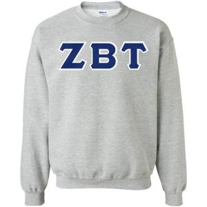 Zeta Beta Tau Lettered Crewneck(Sports Grey)