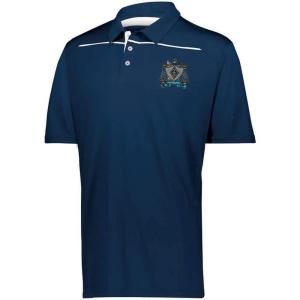Zeta Beta Tau ZBT Greek Crest Emblem Defer Polo(Navy/White)