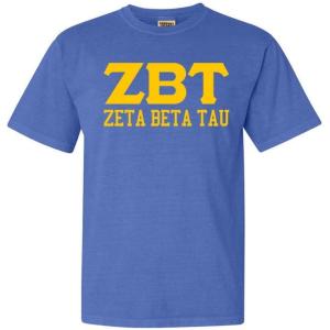 Zeta Beta Tau ZBT Greek Heavyweight T-Shirt(Mystic Blue)
