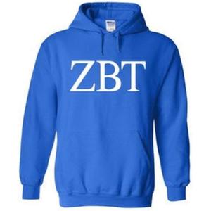 Zeta Beta Tau ZBT World Famous Greek Hoodie – Royal Blue with White Imprint(Royal Blue)