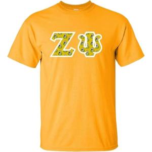 Zeta Psi Fraternity Crest Twill Letter Tee(Gold)