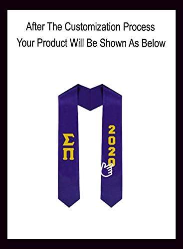imageCustom Sigma Pi Greek Lettered Graduation Sash Stole with YearPurple