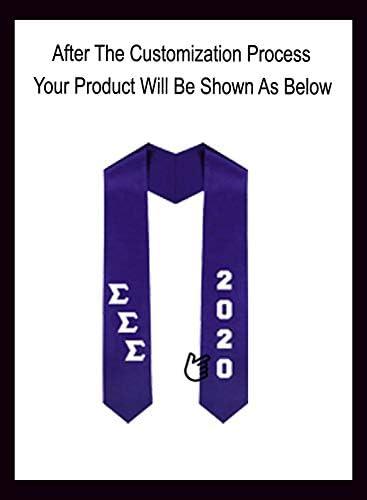 imageCustom Sigma Sigma Sigma Greek Diagonal Lettered Graduation Sash Stole with YearPurple