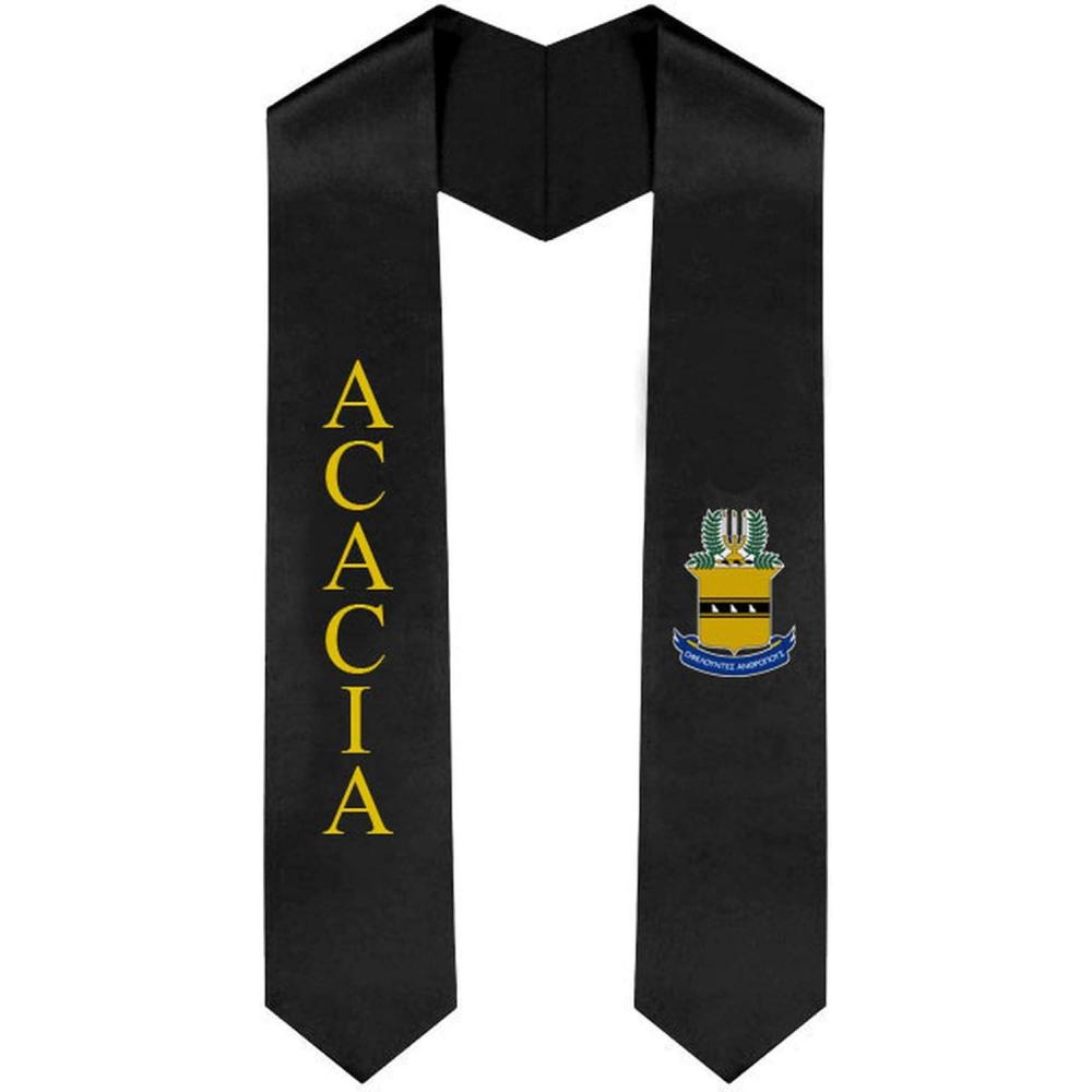 imageAcacia Greek Lettered Graduation Sash Stole With CrestBlack
