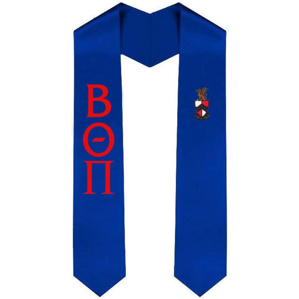 imageBeta Theta Pi Greek Lettered Graduation Sash Stole With CrestRoyal Blue