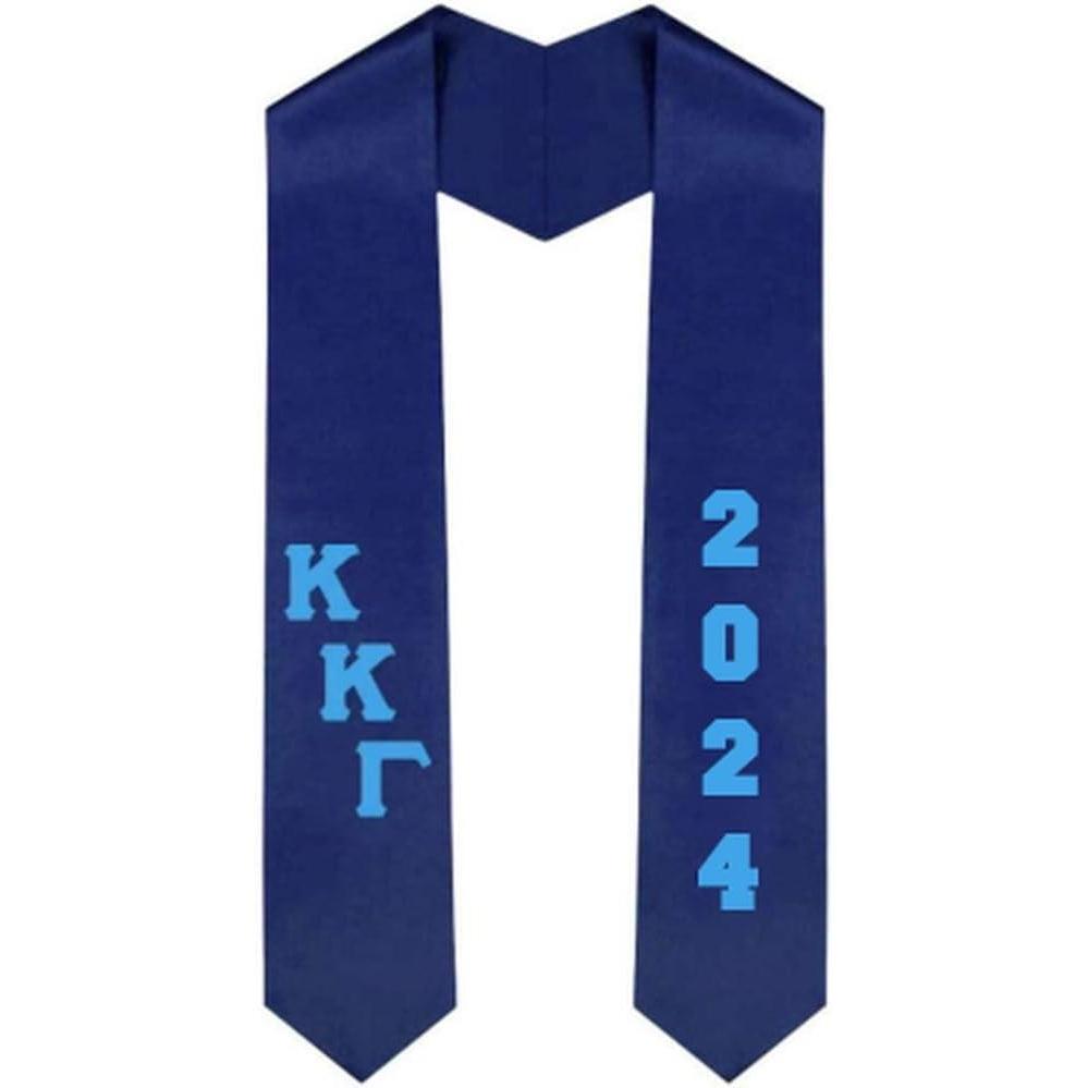 imageCustom Kappa Kappa Gamma Greek Diagonal Lettered Graduation Sash Stole with YearNavy Blue