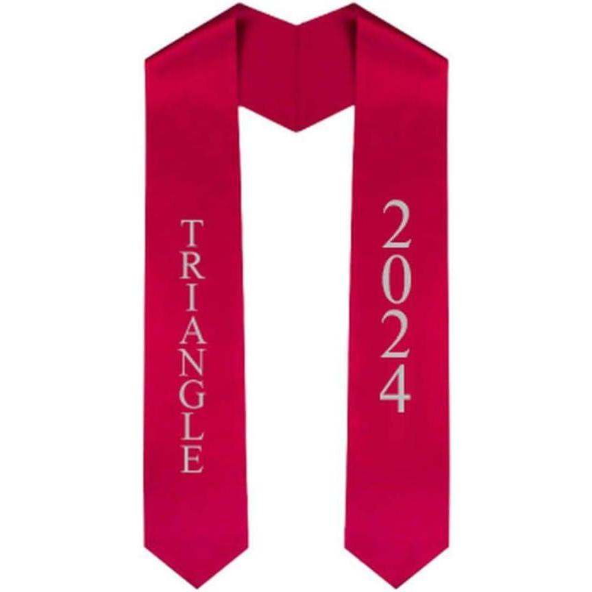 imageCustom Triangle Greek Lettered Graduation Sash Stole with YearRed
