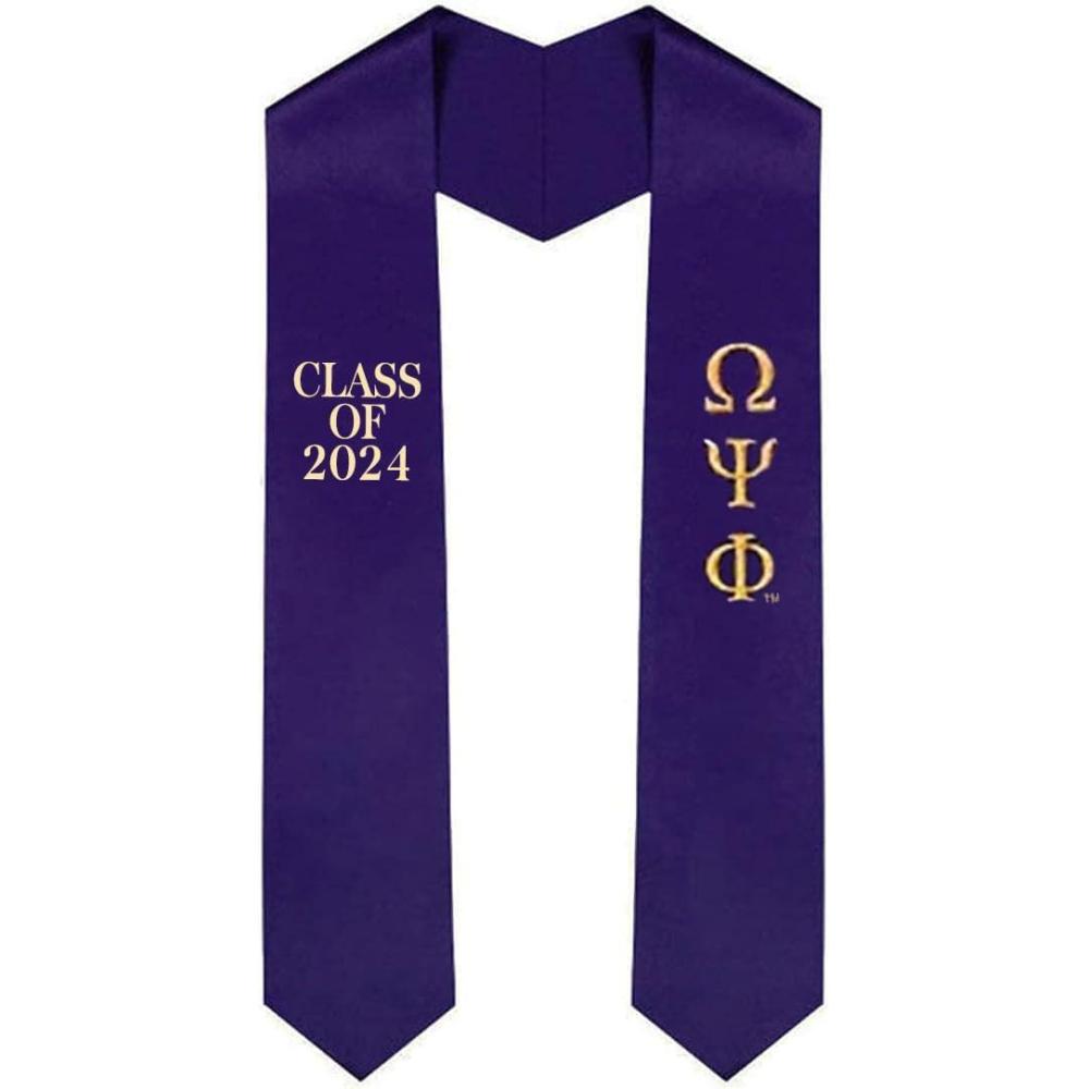 imageExpress Design Group Omega Psi Phi Embroidered Graduation Sash Stole Purple