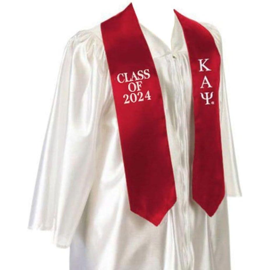 imageGreekgear Kappa Alpha Psi Embroidered Graduation Sash Stole Red