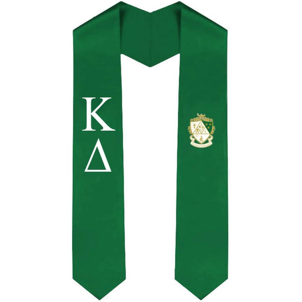 imageKappa Delta Greek Lettered Graduation Sash Stole With CrestHunter Green