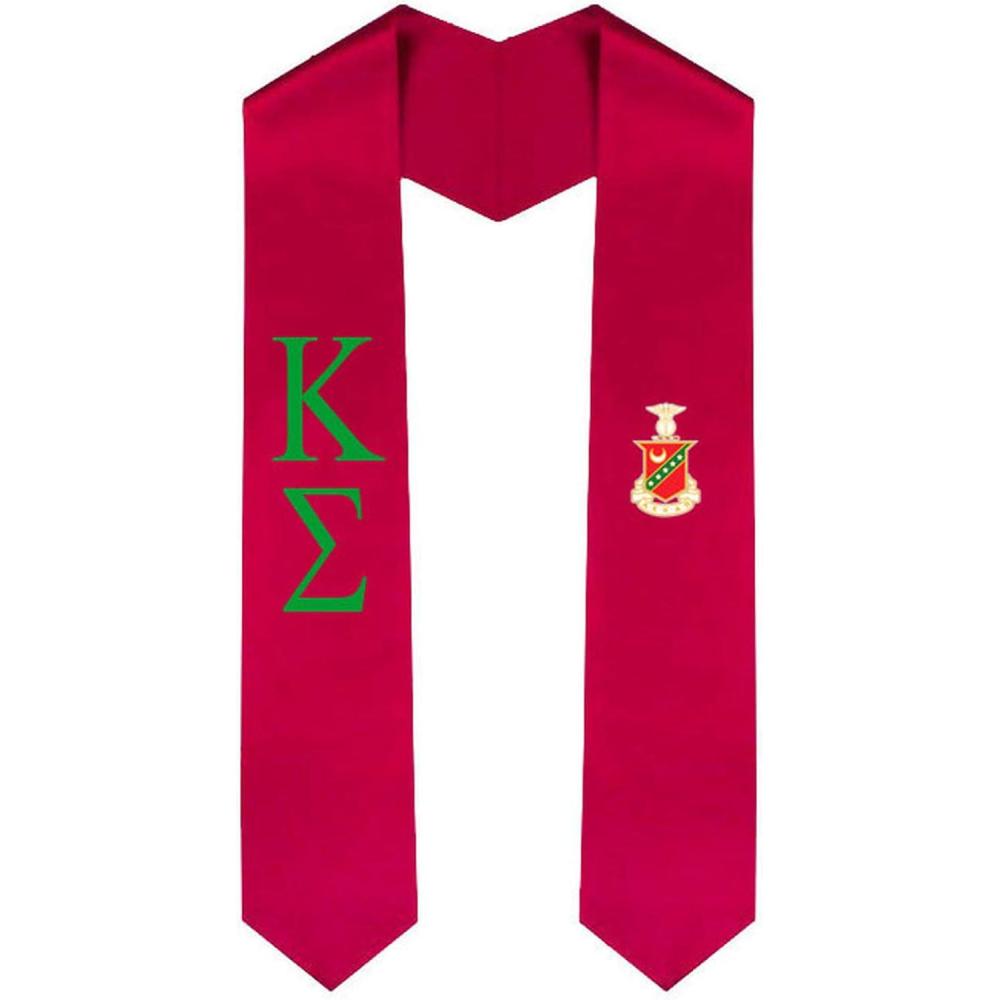 imageKappa Sigma Greek Lettered Graduation Sash Stole With CrestRed