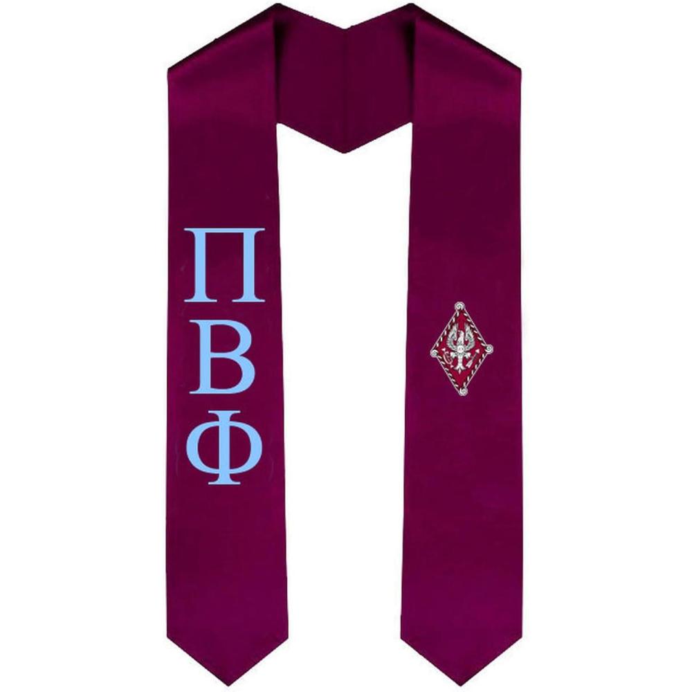 imagePi Beta Phi Greek Lettered Graduation Sash Stole With CrestMaroon