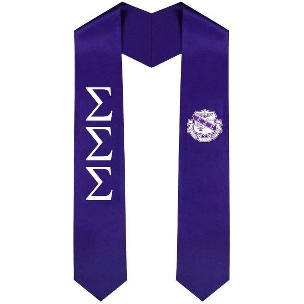 imageSigma Sigma Sigma Greek Lettered Graduation Sash Stole with CrestPurple