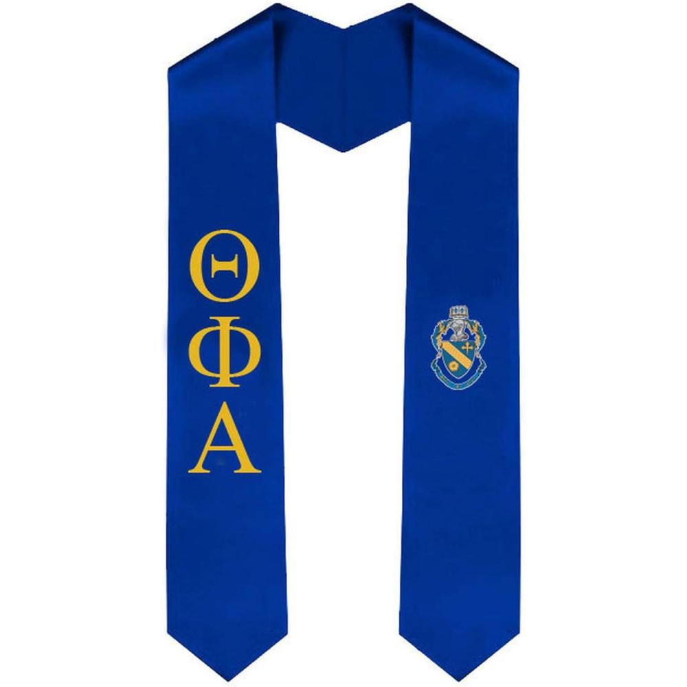 imageTheta Phi Alpha Greek Lettered Graduation Sash Stole with CrestRoyal Blue