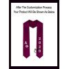 Custom Alpha Phi Greek Diagonal Lettered Graduation Sash Stole with Year(Maroon)