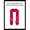 Custom Delta Chi Greek Diagonal Lettered Graduation Sash Stole with Year(Red)