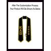 Custom Kappa Alpha Theta Greek 2 Tone Lettered Graduation Sash Stole w/Year(Black W/Vegas Gold Trim)