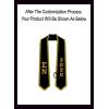 Custom Sigma Nu Greek 2 Tone Lettered Graduation Sash Stole w/Year(Black W/Vegas Gold Trim)