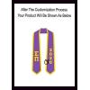 Custom Sigma Pi Greek 2 Tone Lettered Graduation Sash Stole w/Year(Purple W/Athletic Gold Trim)