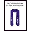 Custom Sigma Sigma Sigma Greek Diagonal Lettered Graduation Sash Stole with Year(Purple)