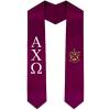 Alpha Chi Rho Greek Lettered Graduation Sash Stole With Crest(Maroon)