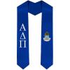 Alpha Delta Pi Greek Lettered Graduation Sash Stole With Crest(Royal Blue)