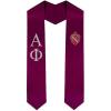 Alpha Phi Greek Lettered Graduation Sash Stole with Crest(Maroon)