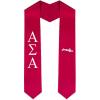 Alpha Sigma Alpha ASA Greek Lettered Graduation Sash Stole With Crest(Red)
