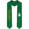 Alpha Sigma Tau AST Greek Lettered Graduation Sash Stole With Crest(Hunter Green)
