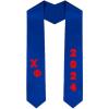 Custom Chi Phi Greek Diagonal Lettered Graduation Sash Stole with Year(Royal Blue)