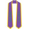 Custom Lambda Chi Alpha Greek 2 Tone Lettered Graduation Sash Stole w/Year(Purple W/Athletic Gold Trim)