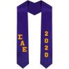Custom Sigma Alpha Epsilon SAE Greek Diagonal Lettered Graduation Sash Stole with Year(Purple)