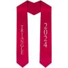 Custom Triangle Greek Lettered Graduation Sash Stole with Year(Red)